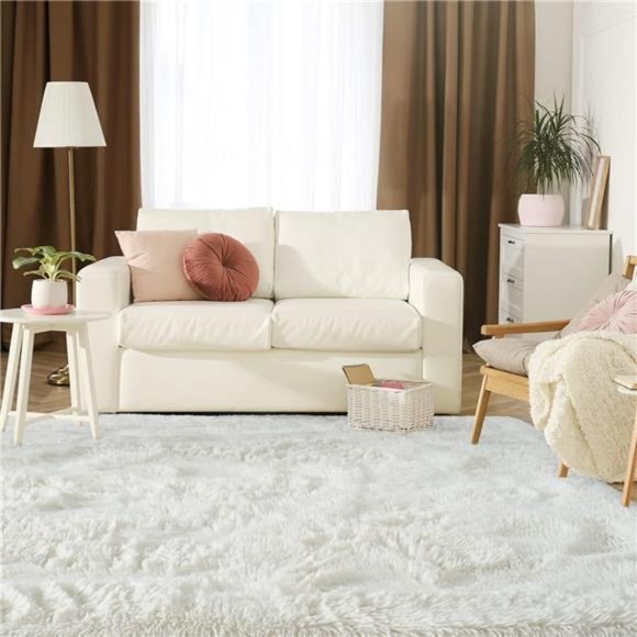 Super Soft Shaggy Rug for Bedroom, 6x9 Feet Fluffy Carpet for Living Room, Fuzzy - Picture 2 of 7